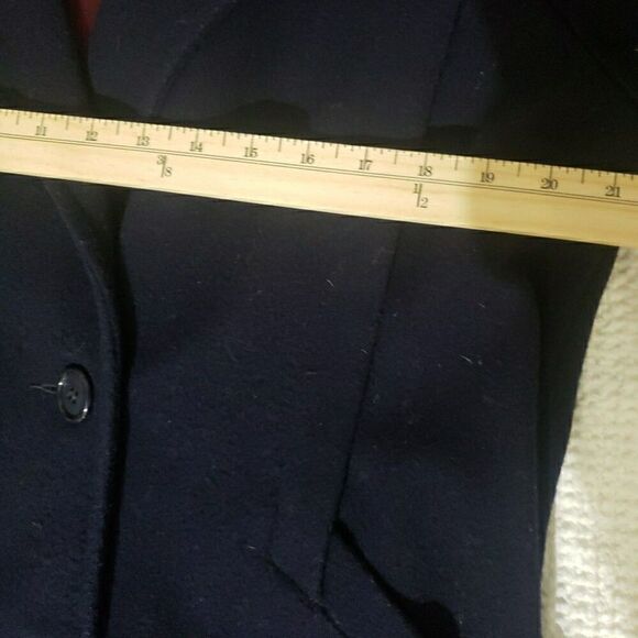 Westbound Dillard's Pea Coat Navy Double Breasted 100% Wool Shell Size 12 - Picture 9 of 13